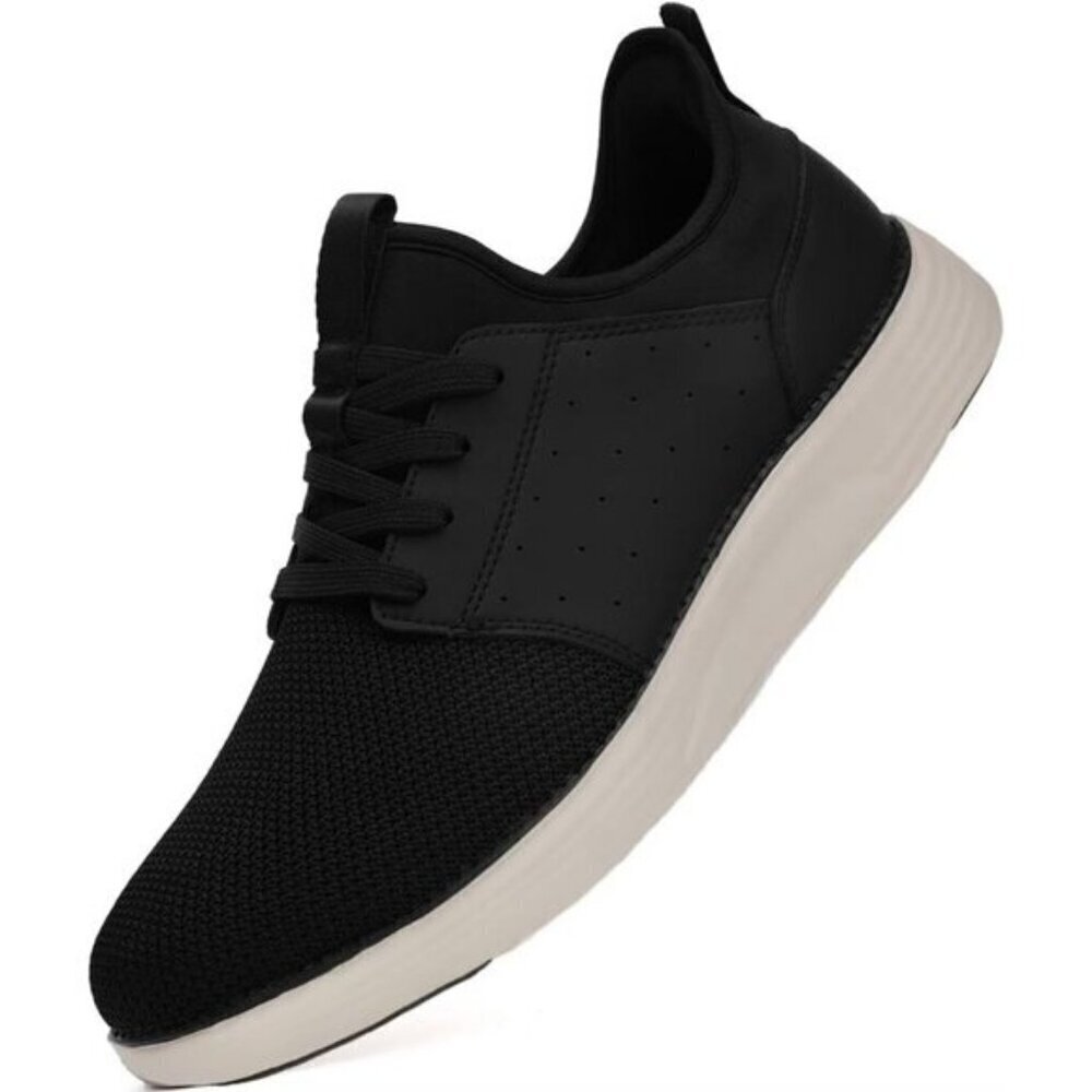 ⚡Men Black Dress Fashion Lightweight Breathable Laceless Athletic Sneakers